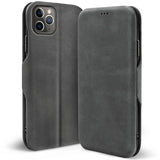 Robuste Klapphülle für iPhone 11 Pro mit Magnetverschluss in Grau