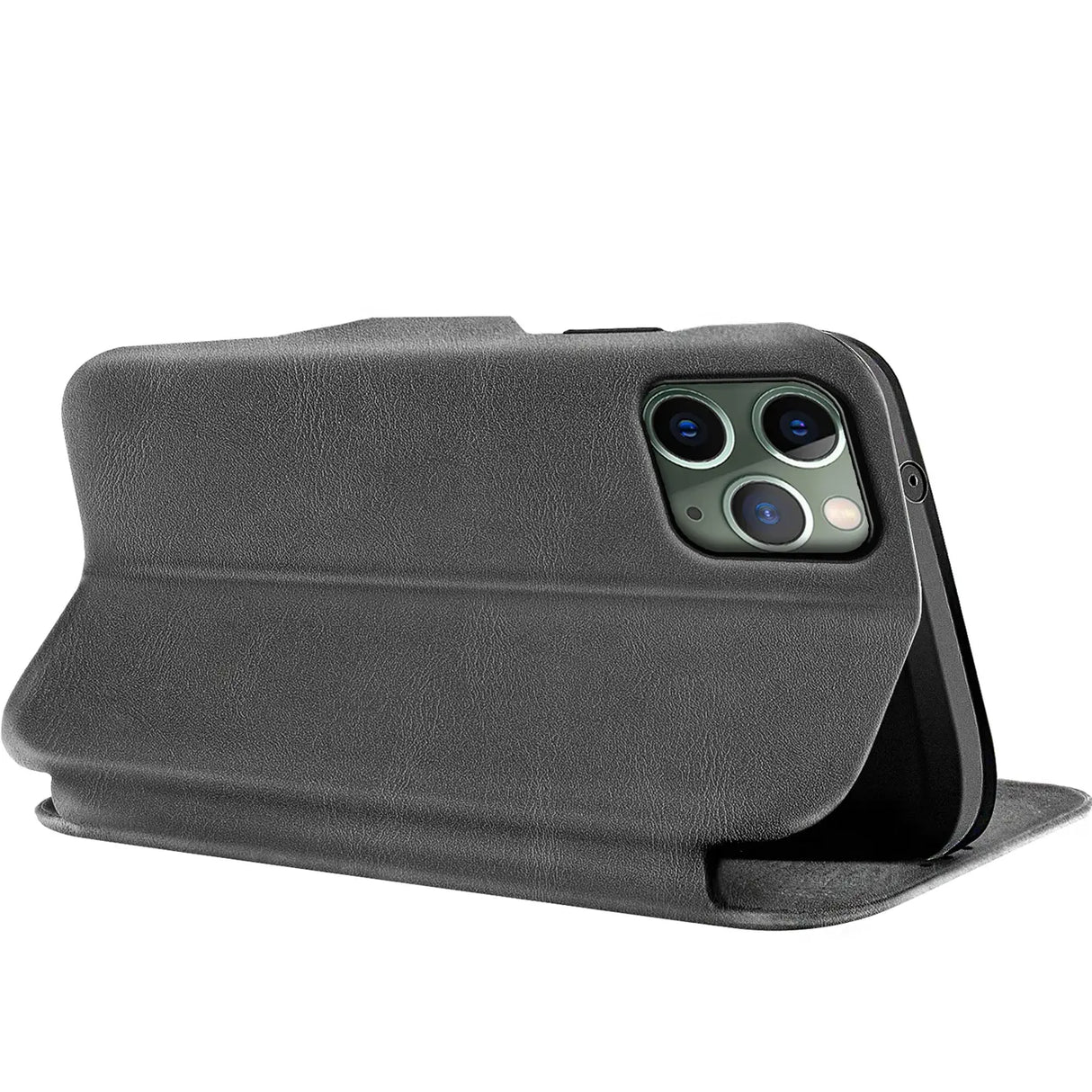 Robuste Klapphülle für iPhone 11 Pro mit Magnetverschluss in Grau