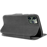 Robuste Klapphülle für iPhone 11 Pro mit Magnetverschluss in Grau