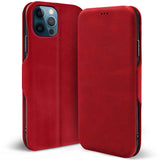 Robuste Klapphülle für iPhone 12 / 12 Pro mit Magnetverschluss in Rot