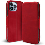 Robuste Klapphülle für iPhone 13 Pro Max mit Magnetverschluss in Rot
