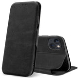 Robuste Klapphülle für iPhone 15 Plus mit Magnetverschluss in Schwarz