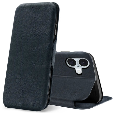 Robuste Klapphülle für iPhone 16 mit Magnetverschluss in Blau