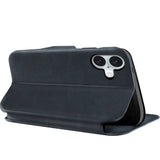 Robuste Klapphülle für iPhone 16 Plus mit Magnetverschluss in Blau