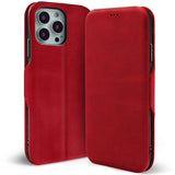 Robuste Klapphülle für iPhone 16 Pro Max mit Magnetverschluss in Rot