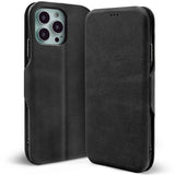 Robuste Klapphülle für iPhone 16 Pro mit Magnetverschluss in Schwarz