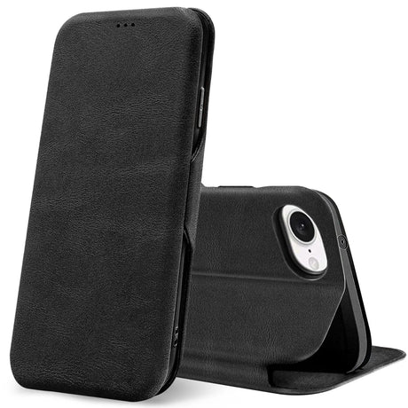 Robuste Klapphülle für Apple iPhone 16e mit Magnetverschluss in Schwarz