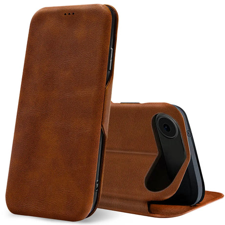 Robuste Klapphülle für Apple iPhone 17 Air mit Magnetverschluss in Braun