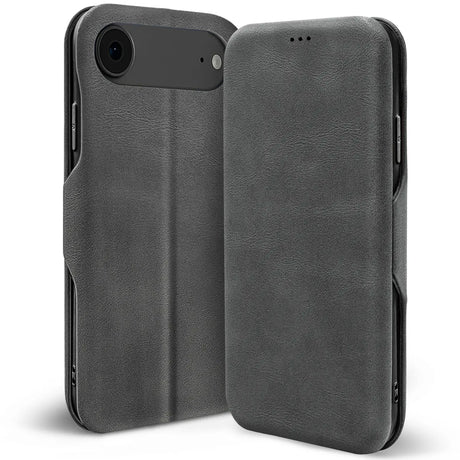 Robuste Klapphülle für Apple iPhone 17 Air mit Magnetverschluss in Grau