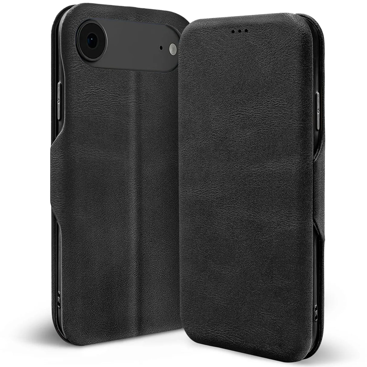 Robuste Klapphülle für Apple iPhone 17 Air mit Magnetverschluss in Schwarz