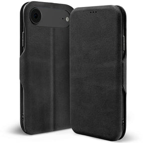 Robuste Klapphülle für Apple iPhone 17 Air mit Magnetverschluss in Schwarz