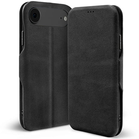 Robuste Klapphülle für Apple iPhone 17 Air mit Magnetverschluss in Schwarz