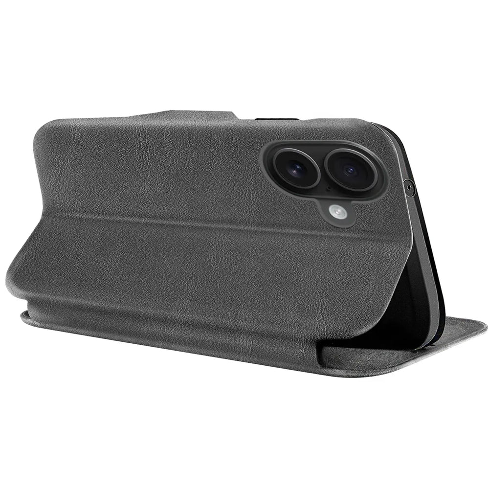 Robuste Klapphülle für Apple iPhone 17 mit Magnetverschluss in Grau