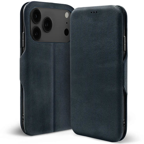 Robuste Klapphülle für Apple iPhone 17 Pro mit Magnetverschluss in Blau