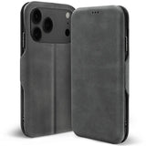 Robuste Klapphülle für Apple iPhone 17 Pro Max mit Magnetverschluss in Grau