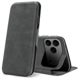 Robuste Klapphülle für Apple iPhone 17 Pro Max mit Magnetverschluss in Grau