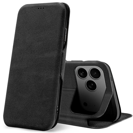 Robuste Klapphülle für Apple iPhone 17 Pro mit Magnetverschluss in Schwarz