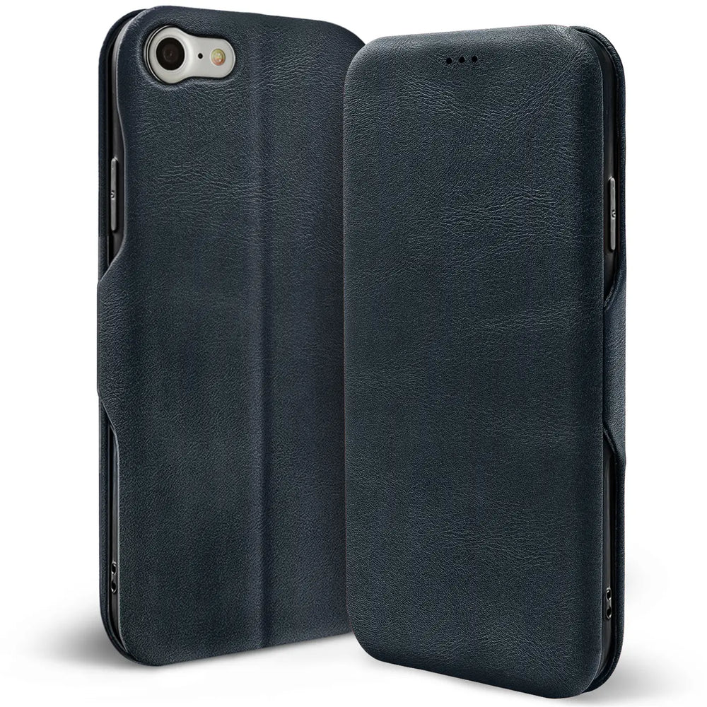 Robuste Klapphülle für iPhone 7 / 8 / SE 2 / SE 3 mit Magnetverschluss in Blau