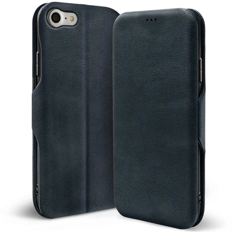 Robuste Klapphülle für iPhone 7 / 8 / SE 2 / SE 3 mit Magnetverschluss in Blau