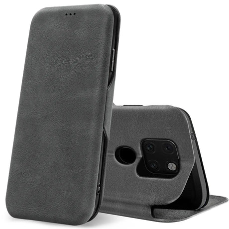 Robuste Klapphülle für Huawei Mate 20 mit Magnetverschluss in Grau