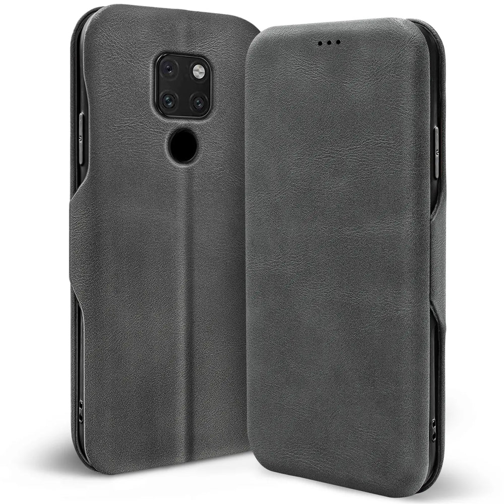 Robuste Klapphülle für Huawei Mate 20 mit Magnetverschluss in Grau