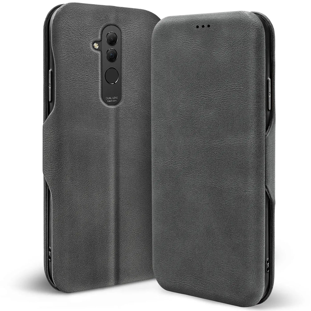 Robuste Klapphülle für Huawei Mate 20 Lite mit Magnetverschluss in Grau