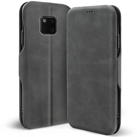 Robuste Klapphülle für Huawei Mate 20 Pro mit Magnetverschluss in Grau