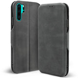 Robuste Klapphülle für Huawei P30 Pro mit Magnetverschluss in Grau