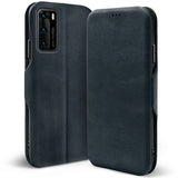 Robuste Klapphülle für Huawei P40 mit Magnetverschluss in Blau