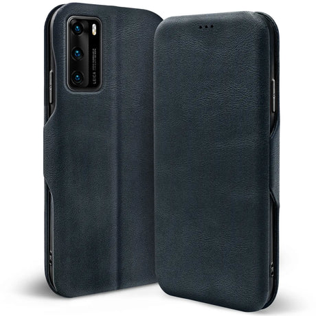 Robuste Klapphülle für Huawei P40 mit Magnetverschluss in Blau