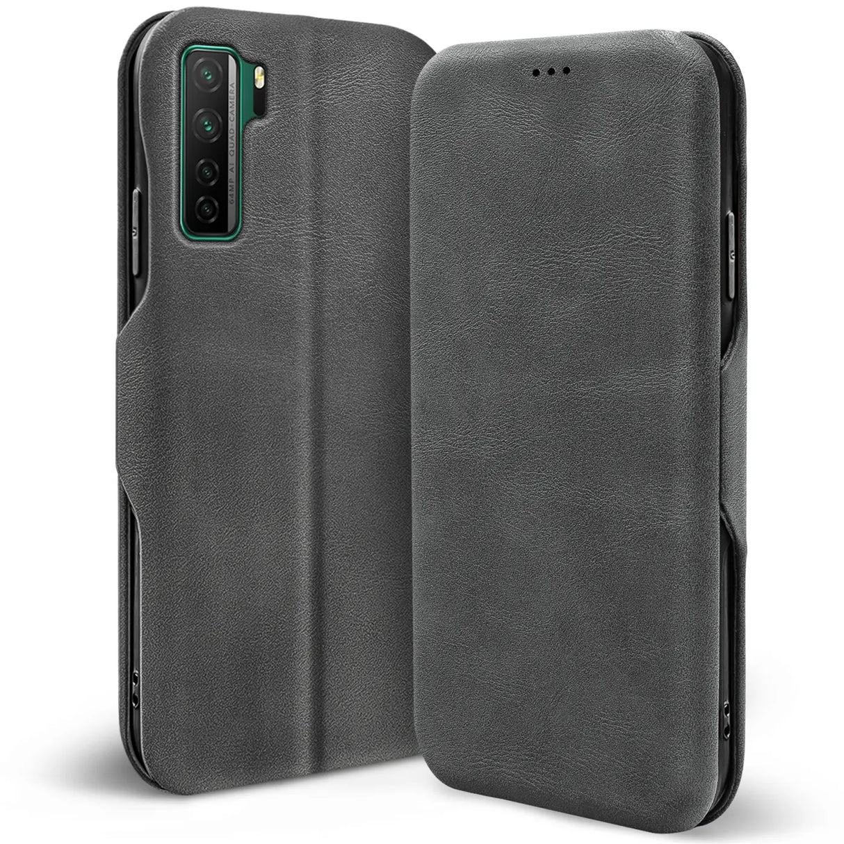 iPhone 11 Pro Max Klapphülle in Grau mit Kartenfächern und Schutz