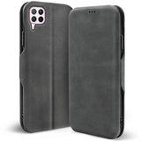 Robuste Klapphülle für Huawei P40 Lite mit Magnetverschluss in Grau