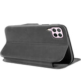 Robuste Klapphülle für Huawei P40 Lite mit Magnetverschluss in Grau