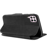 Robuste Klapphülle für Huawei P40 Lite mit Magnetverschluss in Schwarz