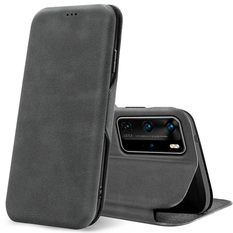 Robuste Klapphülle für Huawei P40 Pro mit Magnetverschluss in Grau