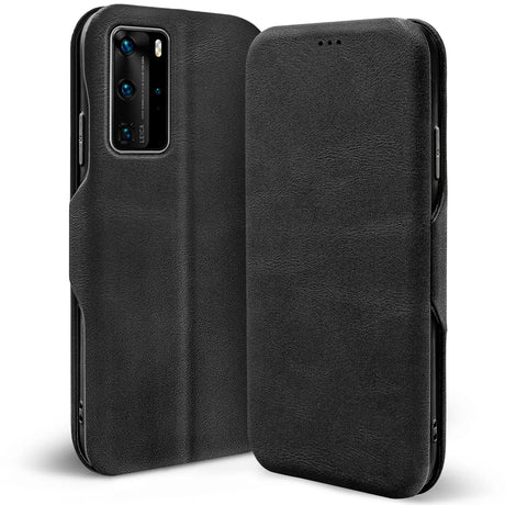 Robuste Klapphülle für Huawei P40 Pro mit Magnetverschluss in Schwarz