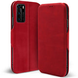 Robuste Klapphülle für Huawei P40 mit Magnetverschluss in Rot