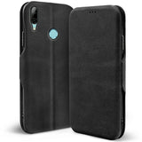 Robuste Klapphülle für Huawei P Smart 2019 mit Magnetverschluss in Schwarz