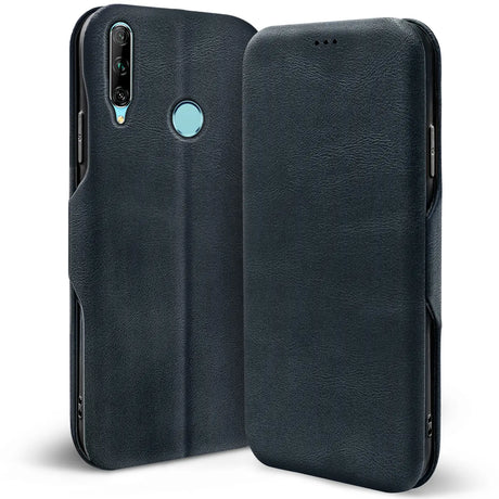 Robuste Klapphülle für Huawei P Smart Plus 2019 mit Magnetverschluss in Blau