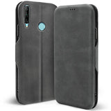 Robuste Klapphülle für Huawei P Smart Plus 2019 mit Magnetverschluss in Grau
