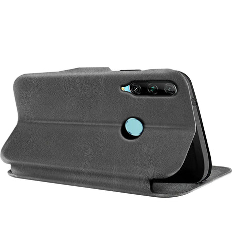 Robuste Klapphülle für Huawei P Smart Plus 2019 mit Magnetverschluss in Grau