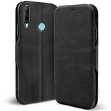 Robuste Klapphülle für Huawei P Smart Plus 2019 mit Magnetverschluss in Schwarz