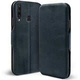 Robuste Klapphülle für Huawei Y6P mit Magnetverschluss in Blau