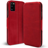 Robuste Klapphülle für Samsung Galaxy A03s mit Magnetverschluss in Rot