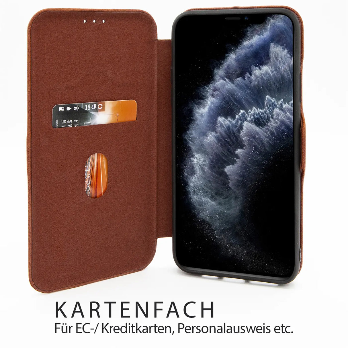 Robuste Klapphülle für Samsung Galaxy A13 4G mit Magnetverschluss in Braun