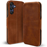 Robuste Klapphülle für Samsung Galaxy A16 5G mit Magnetverschluss in Braun