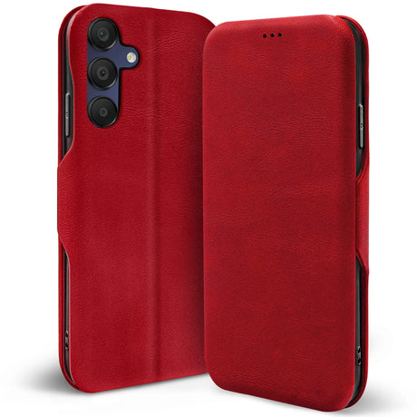 Robuste Klapphülle für Samsung Galaxy A16 5G mit Magnetverschluss in Rot