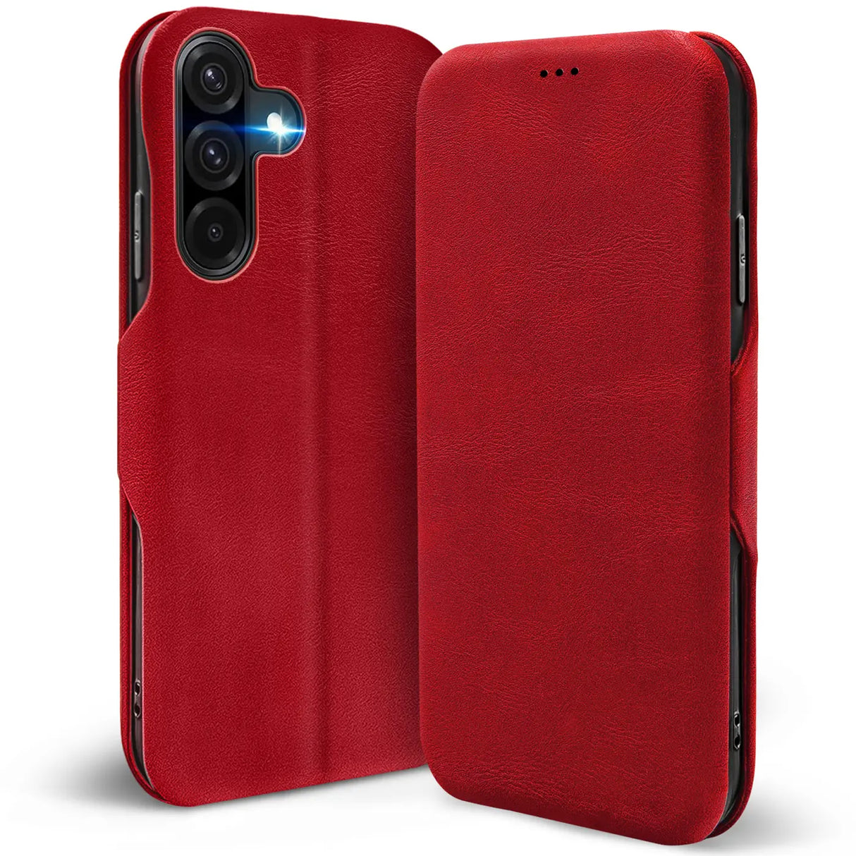 Robuste Klapphülle für Samsung Galaxy A17 5G mit Magnetverschluss in Rot