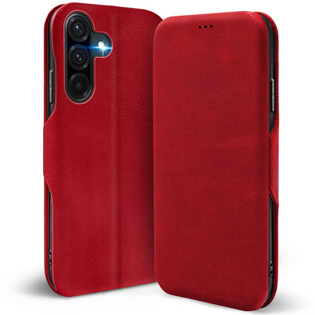 Robuste Klapphülle für Samsung Galaxy A17 5G mit Magnetverschluss in Rot