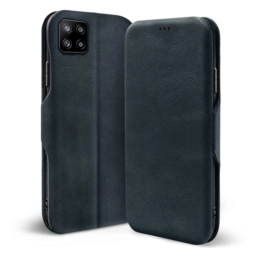 Robuste Klapphülle für Samsung Galaxy A22 5G mit Magnetverschluss in Blau